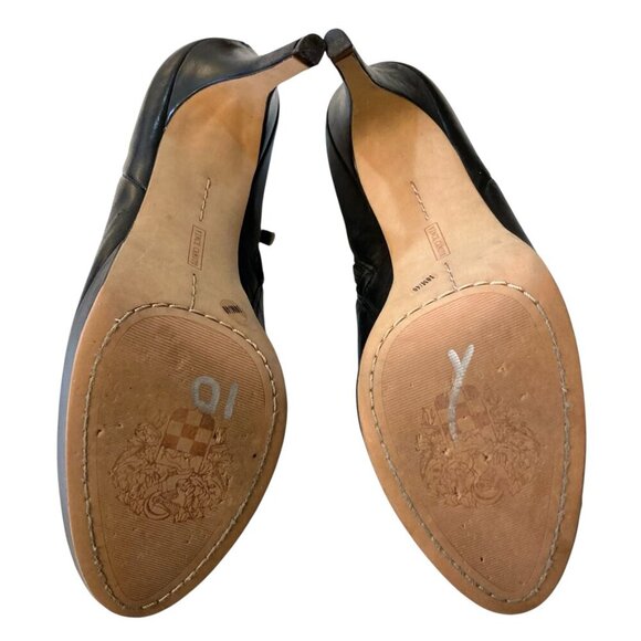 VINCE CAMUTO Elvin High Heeled Leather Booties Shoes Black - Picture 10 of 13